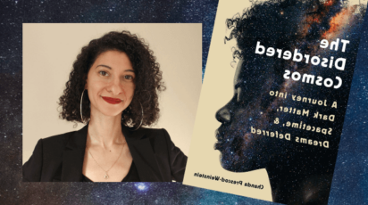 Dr. Chanda Prescod-Weinstein with The Disordered Cosmos book cover